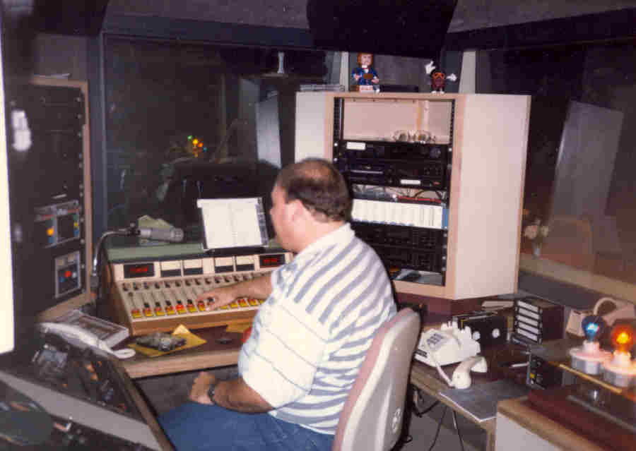 Dennis Foote in the KKHI Production Room Circa 1988